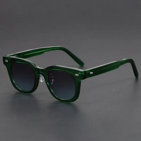 NOVORA Luxury Vintage Square Sunglasses for Men | Premium Green & Black Frame with Bold Retro Design for Timeless Fashion Green