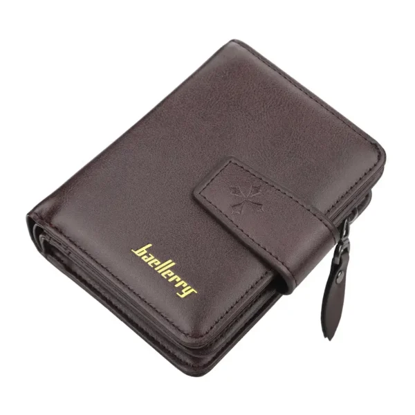 NOVORA Baellerry Vintage Coffee Leather Wallet for Men - Short Pocket Coin Purse, Durable Card Holder & Slim Male Purse with Secure Coin Pouch