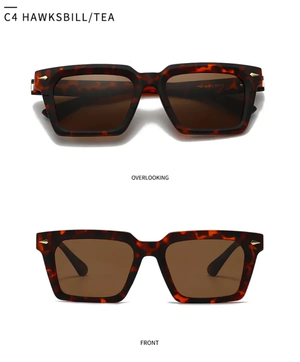 NOVORA Luxury Polarized Square Sunglasses for Men & Women | Full-Rim UV-400 Protective Fashion Eyewear with Premium Modern Design Tiger