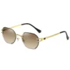 NOVORA Luxury Vintage Rectangle Sunglasses for Women | UV400 Metal Rimless Square Eyewear with Elegant Retro Fashion Design Coffe