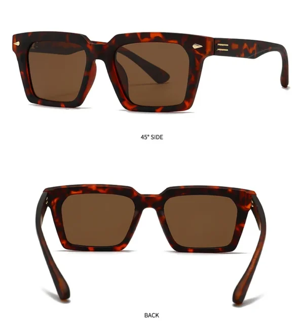 NOVORA Luxury Polarized Square Sunglasses for Men & Women | Full-Rim UV-400 Protective Fashion Eyewear with Premium Modern Design Tiger