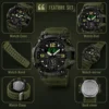 SKMEI 1637 Men’s Sport Watch | Analog-Digital Display, Stainless Steel Case, Leather Strap, 50M Water Resistant GREEN