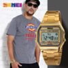 SKMEI 1123 Men’s Luxury Digital Watch | Gold-Plated Fashion Wristwatch, Stylish Retro Design for Men