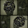SKMEI 1637 Men’s Sport Watch | Analog-Digital Display, Stainless Steel Case, Leather Strap, 50M Water Resistant ARMY