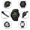 SKMEI 1637 Men’s Sport Watch | Analog-Digital Display, Stainless Steel Case, Leather Strap, 50M Water Resistant BLACK