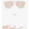 NOVORA Luxury UV400 Sunglasses for Men & Women | Premium Metal Frame Fashion Eyewear with Elegant Personality Design Golden Gradient Pink