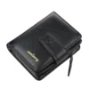NOVORA Baellerry Short Leather Wallet for Men - Stylish Black Coin Purse, Multi-Card Holder Pocket & Compact Male Wallet with Zipper Coin Pouch