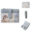 Novora Women's Short PU Leather Wallet | Waterproof Zipper Coin Purse with Card Holder, Color Block Cartoon Design for Girls & Students BLUE