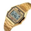 SKMEI 1123 Men’s Luxury Digital Watch | Gold-Plated Fashion Wristwatch, Stylish Retro Design for Men