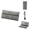 Novora Men's Business Long Wallet | Minimalist PU Leather Wallet with Multiple Card Slots, Premium Stitching & Cash Organizer Gray