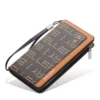 NOVORA Baellerry Business Men's Vintage Letter texture PU Leather Wallet - Large Capacity Multi-Function Zipper Clutch Bag, Mobile Phone Pouch, Long Cash Holder & Stylish Travel Handbag for Men