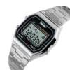 SKMEI 1123 Men’s Luxury Digital Watch | SILVER-Plated Fashion Wristwatch, Stylish Retro Design for Men