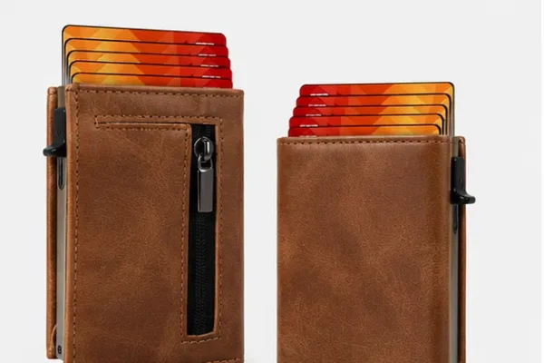 NOVORA Slim RFID Blocking Pop Up Wallet for Men - Card Holder & Zipper Coin Purse