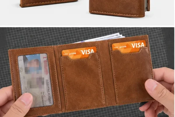 NOVORA Slim RFID Blocking Pop Up Wallet for Men - Card Holder & Zipper Coin Purse