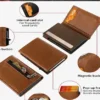 NOVORA Slim RFID Blocking Pop Up Wallet for Men - Card Holder & Zipper Coin Purse