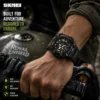 SKMEI 1637 Men’s Sport Watch | Analog-Digital Display, Stainless Steel Case, Leather Strap, 50M Water Resistant BLACK