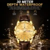 BINBOND B5552 Men’s Luxury Watch | Silver Stainless Steel Quartz, Date Display & Water Resistant Design GOLDEN