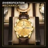 BINBOND B5552 Men’s Luxury Watch | Silver Stainless Steel Quartz, Date Display & Water Resistant Design GOLDEN
