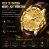 BINBOND B5552 Men’s Luxury Watch | Silver Stainless Steel Quartz, Date Display & Water Resistant Design GOLDEN