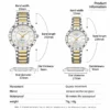 LONGBO 83625 Luxury Couple Watch for Men & Women – Stainless Steel Quartz Watch with Unique Dial, 3BAR Water Resistance & Luminous Hands SILVER & GOLDEN