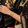 Luxury Quartz Analog Watch with Auto Date & Stainless Steel Bracelet | Premium Fashion Business Wristwatch. Golden & Silver