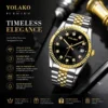 NOVORA Luxury Gold Stainless Steel Men’s Watch – Quartz Analog Watch with Auto Date .  SILVER, BLACK,GOLDEN
