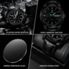BINBOND 8879 Men’s Luxury Watch | Genuine Leather Strap, Multifunction Quartz, Waterproof Business & Casual Wristwatch BLACK