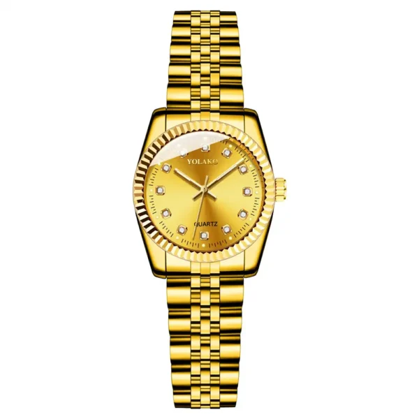 Luxury Quartz Analog Watch with Auto Date & Stainless Steel Bracelet | Premium Fashion Business Wristwatch Golden