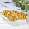 Luxury Quartz Analog Watch with Auto Date & Stainless Steel Bracelet | Premium Fashion Business Wristwatch Golden