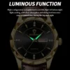 BINBOND B5552 Men’s Luxury Watch | Silver Stainless Steel Quartz, Date Display & Water Resistant Design BLACK