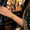 Luxury Quartz Analog Watch with Auto Date & Stainless Steel Bracelet | Premium Fashion Business Wristwatch Golden