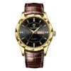 BINBOND B5552 Men’s Luxury Watch | Silver Stainless Steel Quartz, Date Display & Water Resistant Design BLACK