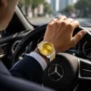 NOVORA Luxury Gold Stainless Steel Men’s Watch – Quartz Analog Watch with Auto Date .  SILVER, GOLDEN