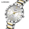 LONGBO 83625 Luxury Couple Watch for Men & Women – Stainless Steel Quartz Watch with Unique Dial, 3BAR Water Resistance & Luminous Hands SILVER & GOLDEN