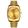 NOVORA Luxury Gold Stainless Steel Men’s Watch – Quartz Analog Watch with Auto Date . GOLDEN