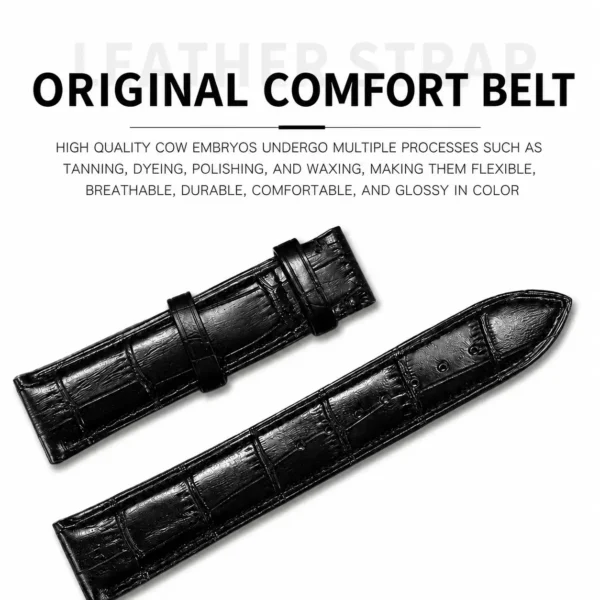 BINBOND 8879 Men’s Luxury Watch | Genuine Leather Strap, Multifunction Quartz, Waterproof Business & Casual Wristwatch BLACK