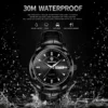 BINBOND 8879 Men’s Luxury Watch | Genuine Leather Strap, Multifunction Quartz, Waterproof Business & Casual Wristwatch BLACK