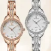 NOVORA Diamond Seno Women's Luxury Watch – SILVER Chronograph, Stainless Steel Strap, Quartz, Waterproof & Luminous Fashion Sport Timepiece