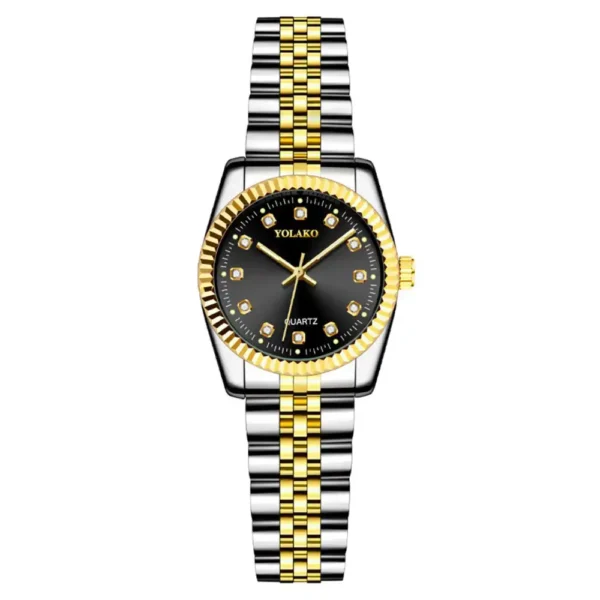 Luxury Quartz Analog Watch with Auto Date & Stainless Steel Bracelet | Premium Fashion Business Wristwatch Silver & Black