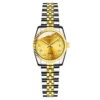 Luxury Quartz Analog Watch with Auto Date & Stainless Steel Bracelet | Premium Fashion Business Wristwatch. Golden & Silver