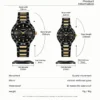 LONGBO 83625 Luxury Couple Watch for Men & Women – Stainless Steel Quartz Watch with Unique Dial, 3BAR Water Resistance & Luminous Hands BLACK & GOLDEN